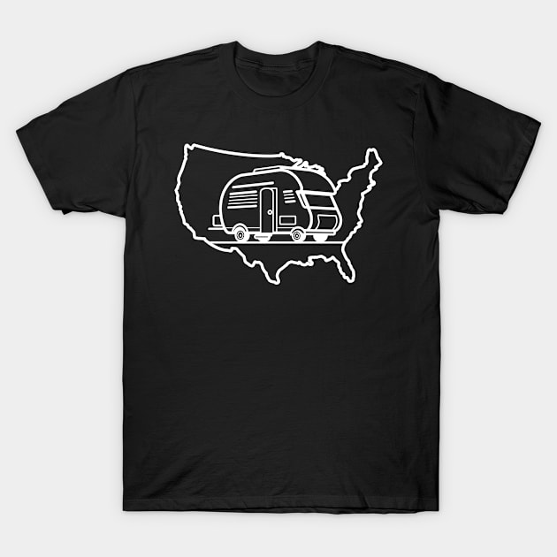 Roadtrip Shirt | American Flag Camper T-Shirt by Gawkclothing